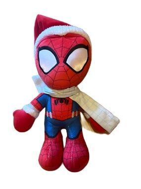 Spiderman Plush Toy Stuffed Animal Christmas Holiday Santa Hat Red